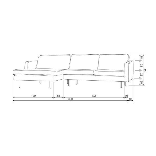 Rudos spalvos iš dirbtinės odos kampinė sofa (su kairiuoju kampu/su gultu) Rodeo – WOOOD-image-4