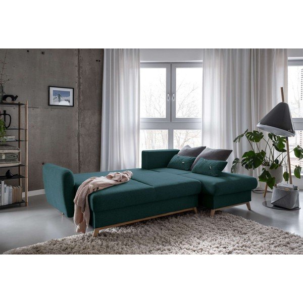 Turkio spalvos sofa-lova Miuform Scandic Lagom, dešinysis kampas-image-4