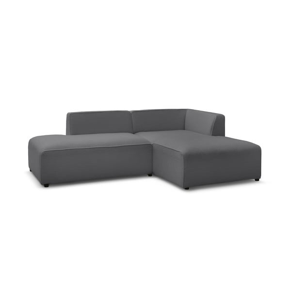 Tamsiai pilkos spalvos iš boucle modulinė kampinė sofa (su dešiniuoju kampu/„L“ formos) Megeve – Bobochic Paris-image-3