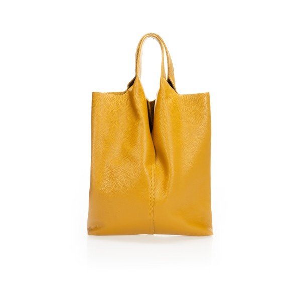 Geltonos spalvos odinė rankinė Giulia Massari Silvia-image-1