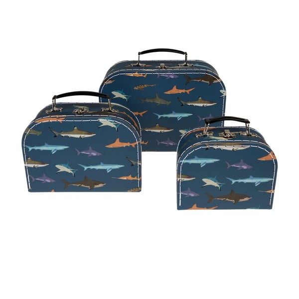 3 vaikiškų lagaminų rinkinys Sharks - Rex London-image-3