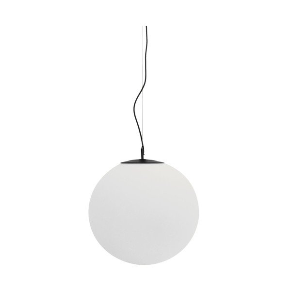Baltos spalvos/juodos spalvos iš metalo kabantis šviestuvas ø 50 cm su stiklo gaubtu Brisia – Kave Home