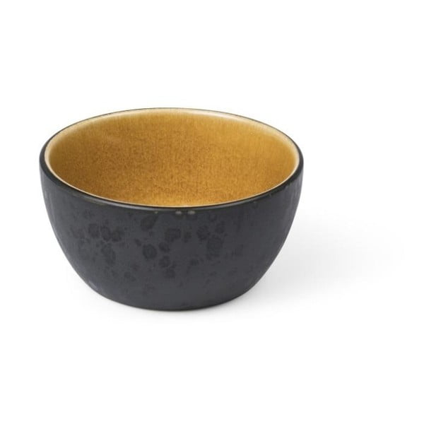 Juodos spalvos/gintarinės spalvos iš akmens masės mažas dubuo 200 ml Black/Amber – Bitz-image-1