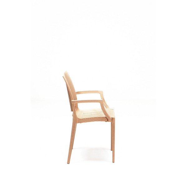 Iš dirbtinio rotango sodo valgomojo komplektas smėlio spalvos 4 žmonėms Rattan – Floriane Garden-image-3