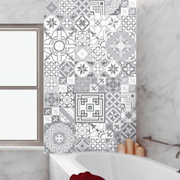 60 dekoratyvinių sienų lipdukų rinkinys "Ambiance Shades of Grey", 15 x 15 cm-image-3