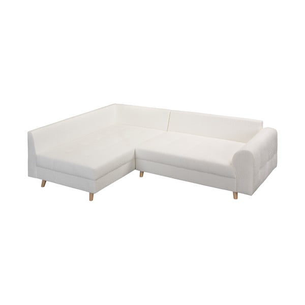 Kampinė sofa baltos spalvos iš boucle (su kairiuoju kampu) Ariella – Ropez-image-3