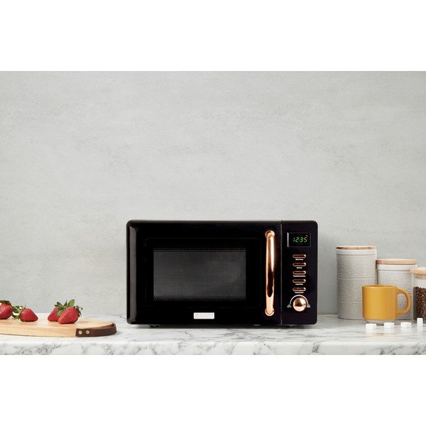 Juodos spalvos mikrobangų krosnelė Black & Copper – Haden-image-3