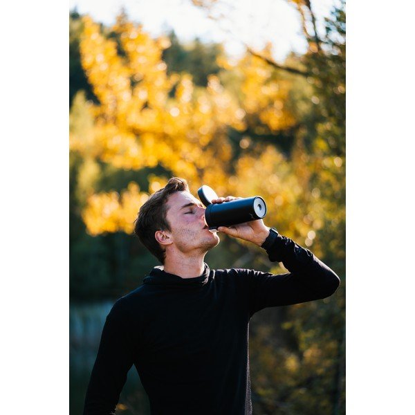 Juodas kelioninis termo puodelis Vialli Design Fuori, 400 ml-image-2