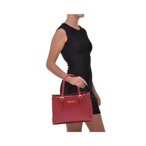 Rožinė odinė rankinė Isabella Rhea Classic Rosso-image-1