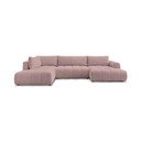 Rožinės spalvos sulankstoma/su sandėliavimo vieta kampinė sofa (su kairiuoju kampu/„U“ formos) Fuji – Bobochic Paris