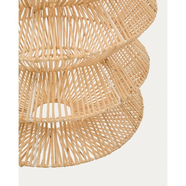 Natūralios spalvos kabantis šviestuvas su rotango gaubtu Dakit – Kave Home-image-4