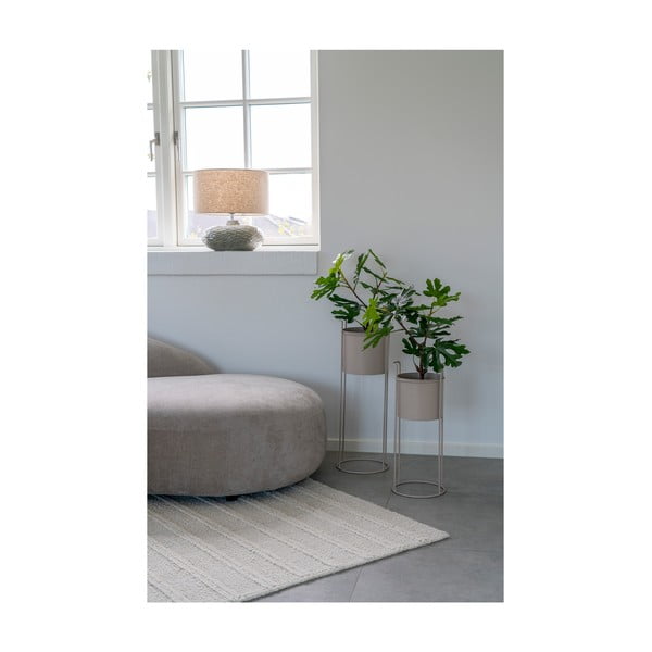 Iš keramikos stalinis šviestuvas khaki spalvos (aukštis 44 cm) su tekstiliniu gaubtu Oldham – House Nordic-image-1