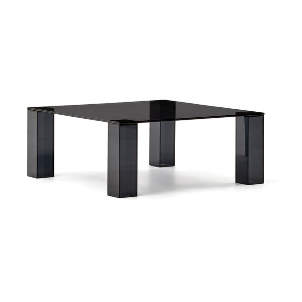 Tamsiai pilkos spalvos iš stiklo kavos staliukas 85x85 cm Adularia – Kave Home