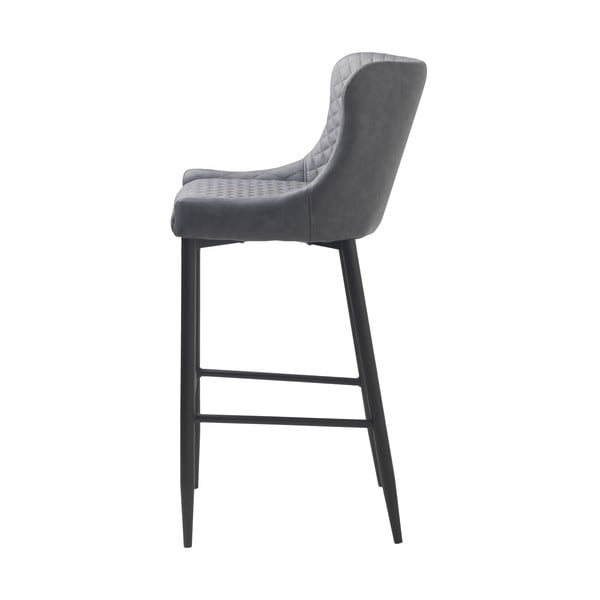 Iš dirbtinės odos baro taburetė pilkos spalvos (sėdynės aukštis 77 cm) Ottowa – Unique Furniture-image-4