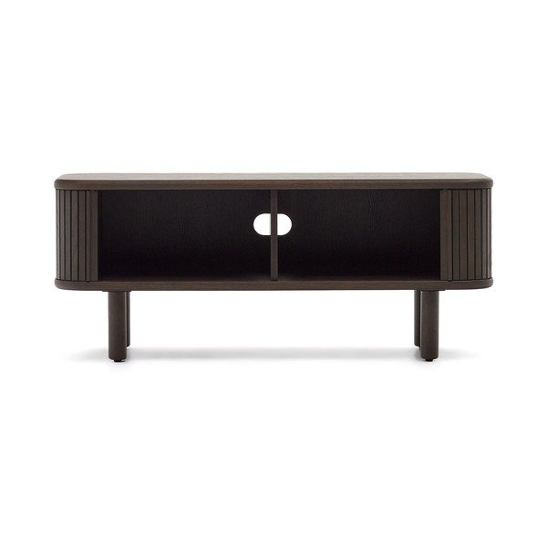 TV spintelė tamsiai rudos spalvos iš uosio 120x50 cm Mailen – Kave Home-image-3
