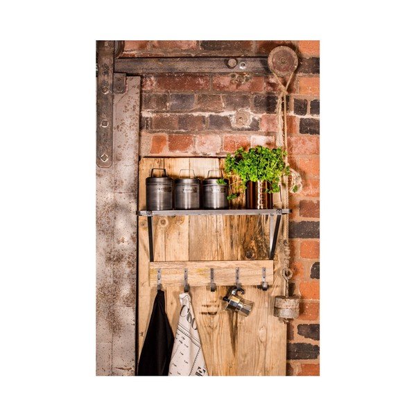 Sieninė lentyna su 5 kabliukais "Kitchen Craft Mounted-image-2