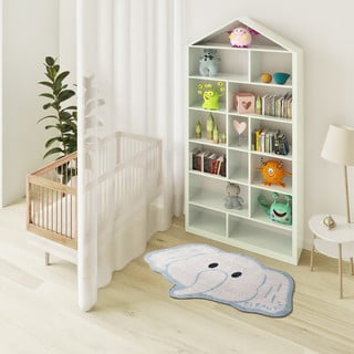 Skalbiamas vaikiškas kilimas baltos spalvos/šviesiai mėlynos spalvos 75x120 cm Candy – Universal
