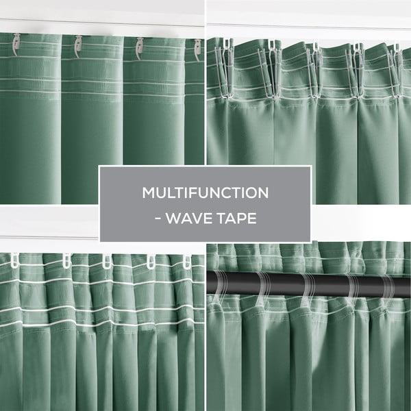 Šviesiai žalios spalvos pritemdymas (dalinis užtemimas) užuolaida 140x270 cm Kierra – Restilo-image-2