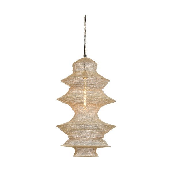 Smėlio spalvos iš metalo kabantis šviestuvas Nakisha – Light & Living-image-1