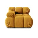 Modulinė sofa geltonos spalvos iš velveto (su kairiuoju kampu) Bellis – Micadoni Home