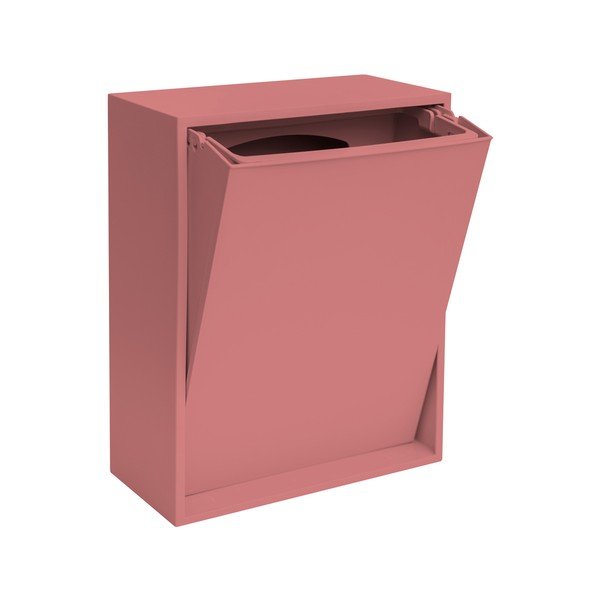 Pilkai rožinės spalvos iš perdirbto plastiko šiukšliadėžė rūšiavimui/sieninė Recycling Box – ReCollector
