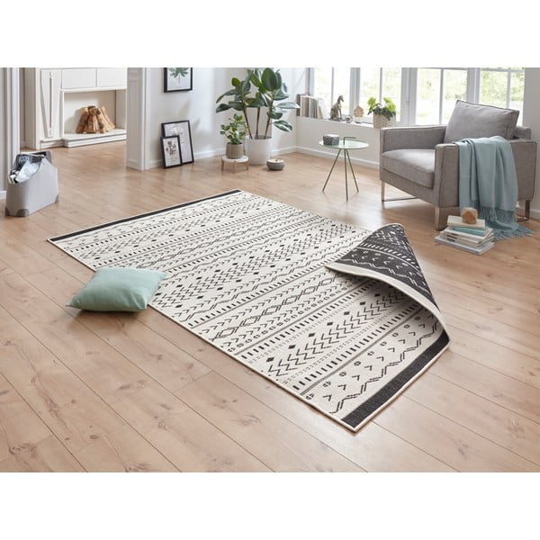 Juodos ir kreminės spalvos dvipusis lauko kilimas NORTHRUGS Kuba, 290 x 200 cm-image-4