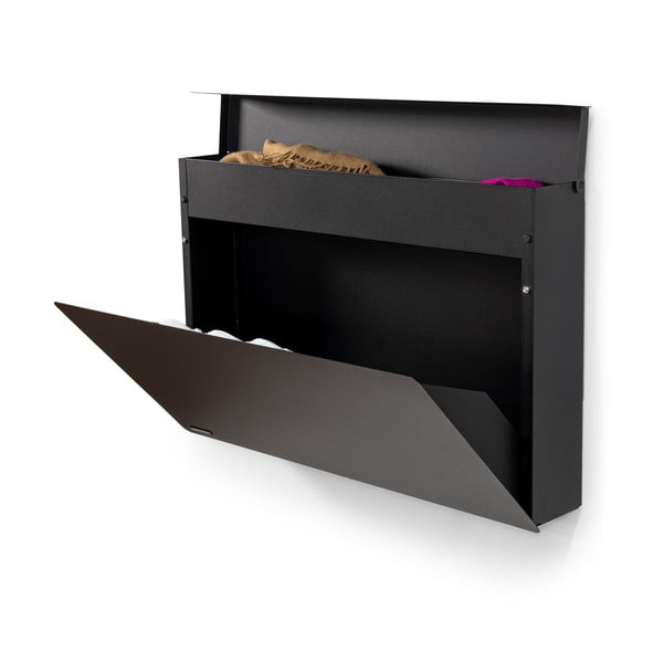 Juodos spalvos iš metalo atlenkiama/pakabinama spintelė batams 78x48x13 cm Luigi – Spinder Design-image-4