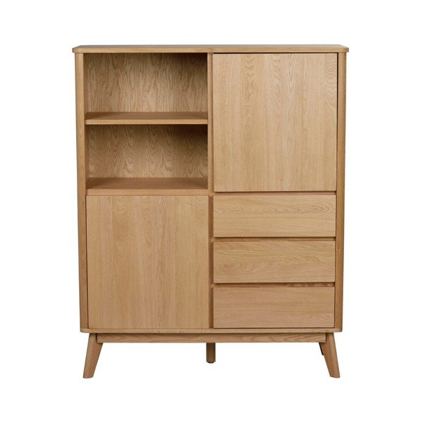 Natūralios medienos spalvos komoda Rowico YuRAi, aukštis 138 cm-image-1