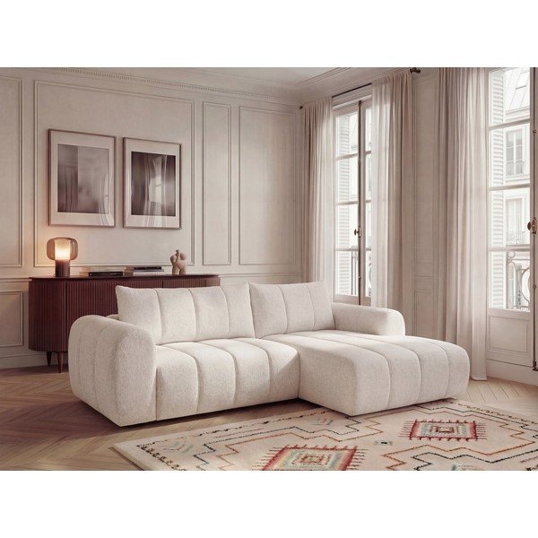 Smėlio spalvos kampinė sofa (su dešiniuoju kampu/su gultu) Nesty – Bobochic Paris-image-1