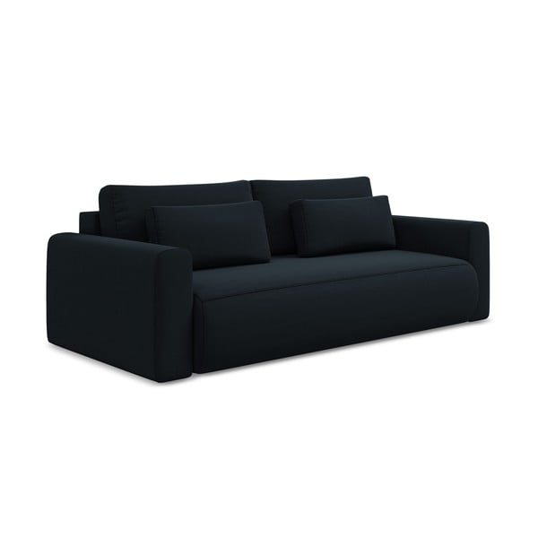 Tamsiai mėlynos spalvos iš velveto sulankstoma/su sandėliavimo vieta sofa 238 cm Kapua – Makamii-image-3