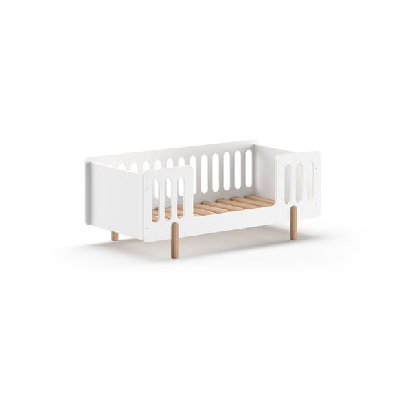 Vaikiška lova iš pušies masyvo baltos spalvos 70x140 cm SMILE – Vipack