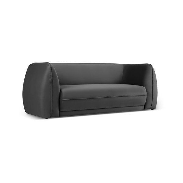 Sofa tamsiai pilkos spalvos iš velveto 190 cm Lando – Micadoni Home-image-2