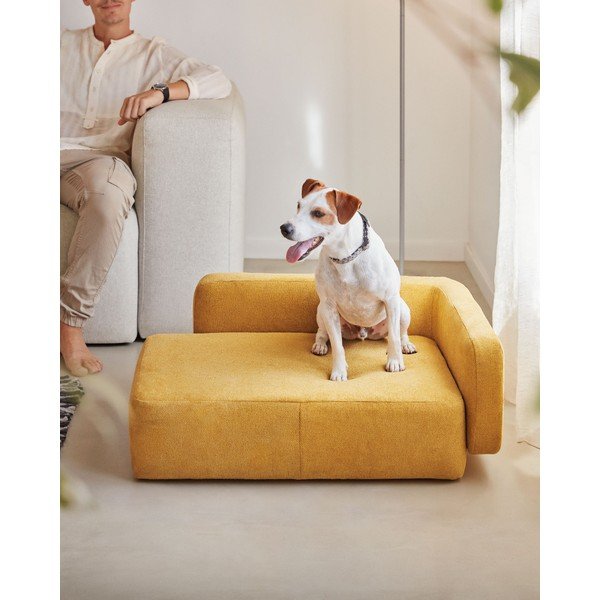 Garstyčių spalvos gultas šunims 73x60 cm Bowie - Kave Home-image-4