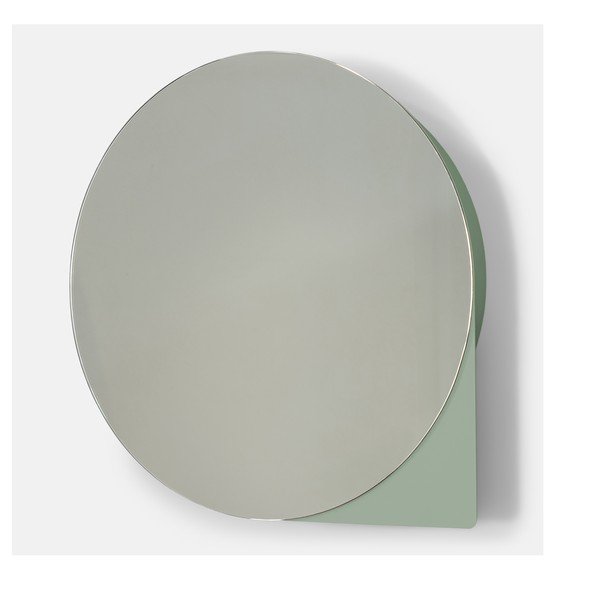 Pilkai žalios spalvos iš metalo pakabinama/su veidrodžiu vonios daiktadėžė 55x55 cm Sonnet – Spinder Design-image-3