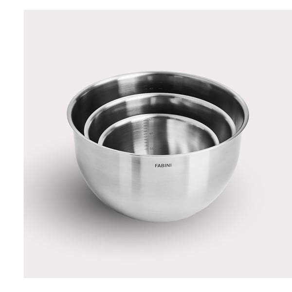 Sidabrinės spalvos iš nerūdijančio plieno dubenys 3 vnt. ø 24 cm Lucca 3.0 – FABINI-image-2