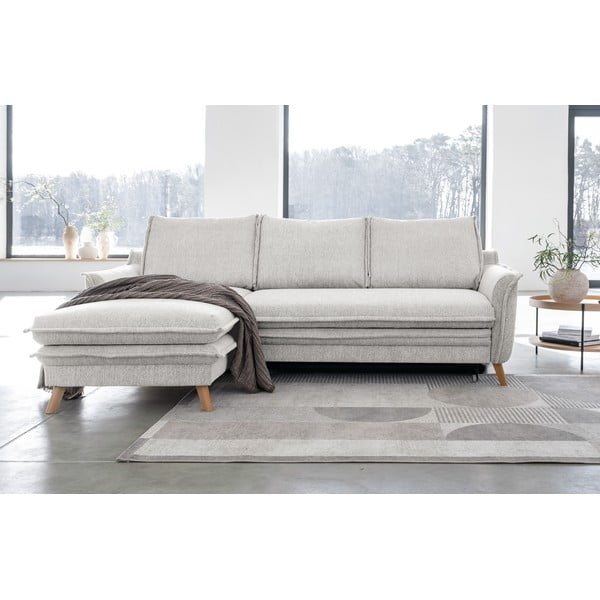 Sulankstoma kampinė sofa smėlio spalvos (su kairiuoju kampu) Charming Charlie – Miuform-image-1