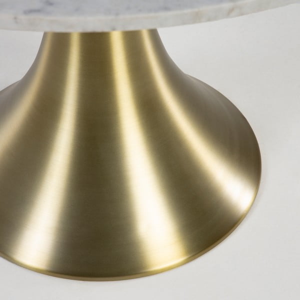 Baltas apvalus valgomojo stalas su marmuro dekoru Kave Home, ø 120 cm-image-3
