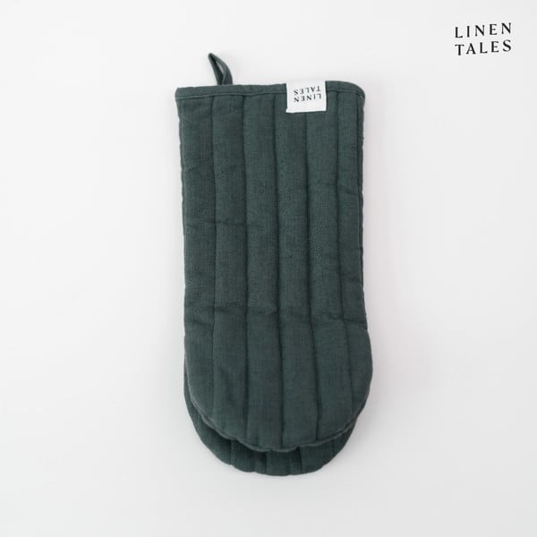 Orkaitės pirštinė iš lino Forest Green – Linen Tales-image-2
