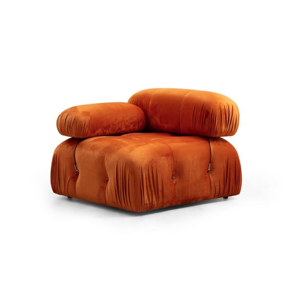 Modulinė sofa oranžinės spalvos iš velveto (su kairiuoju kampu) Bubble – Artie