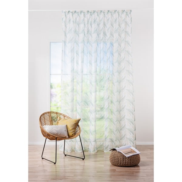Permatoma užuolaida baltos spalvos/žalios spalvos 300x260 cm Seva – Mendola Fabrics-image-1