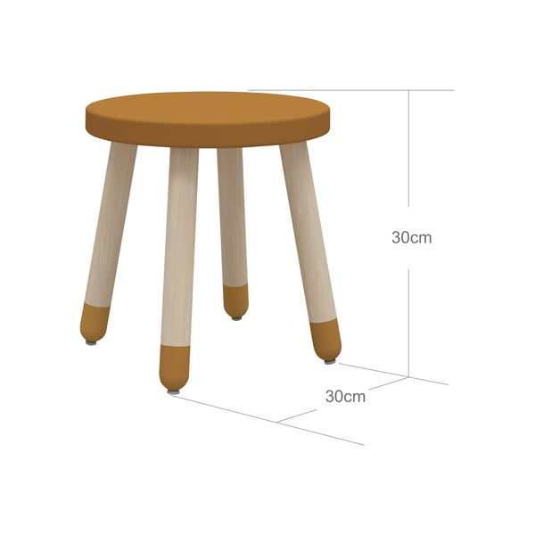 Garstyčių spalvos vaikiška kėdutė Flexa Dots, ø 30 cm-image-2