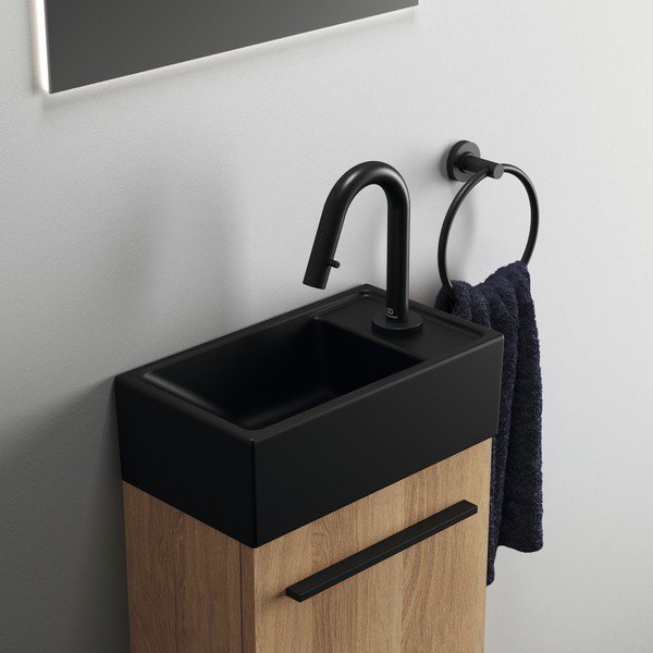 Iš keramikos maža kriauklė matinės juodos spalvos 37x21 cm i.Life S – Ideal Standard-image-1