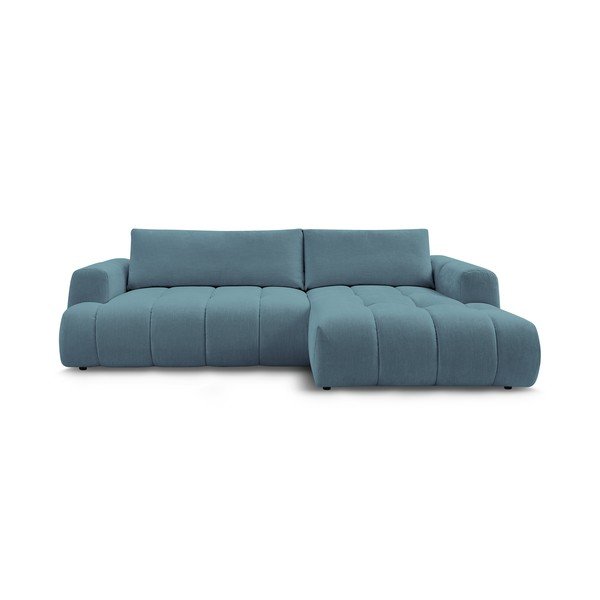 Mėlynos spalvos sulankstoma/su sandėliavimo vieta kampinė sofa (su dešiniuoju kampu/su gultu) Fuji – Bobochic Paris