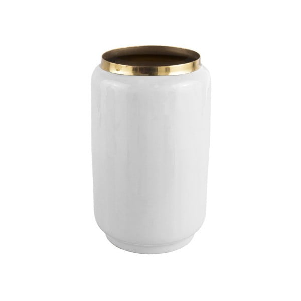 Balta vaza su aukso detalėmis PT LIVING Flare, 22 cm aukščio