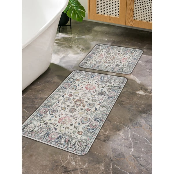 Vonios kilimėliai pilkos spalvos 2 vnt. 60x100 cm – Mila Home-image-2