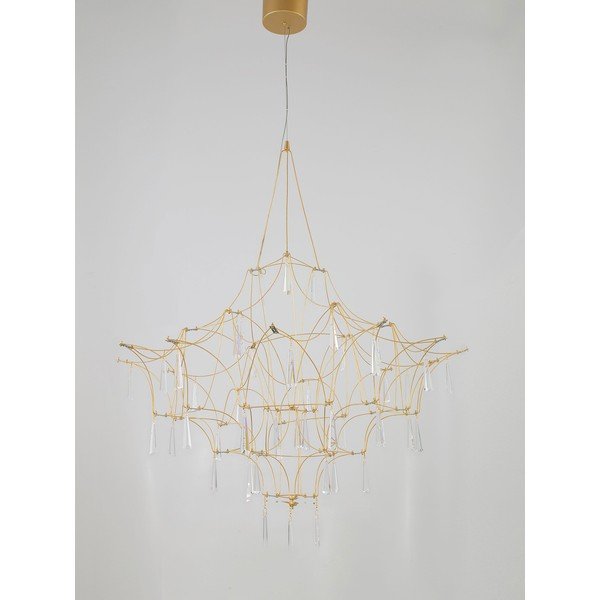 Auksinės spalvos iš metalo kabantis šviestuvas LED ø 80 cm Goro – Nova Luce-image-4