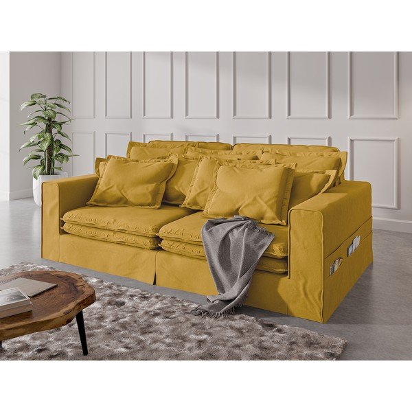 Geltonos spalvos sofa 236 cm Nora – Ropez-image-3