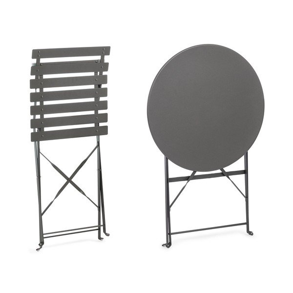 Antracito spalvos iš plieno sodo valgomojo komplektas 2 žmonėms Austin – Bizzotto-image-3