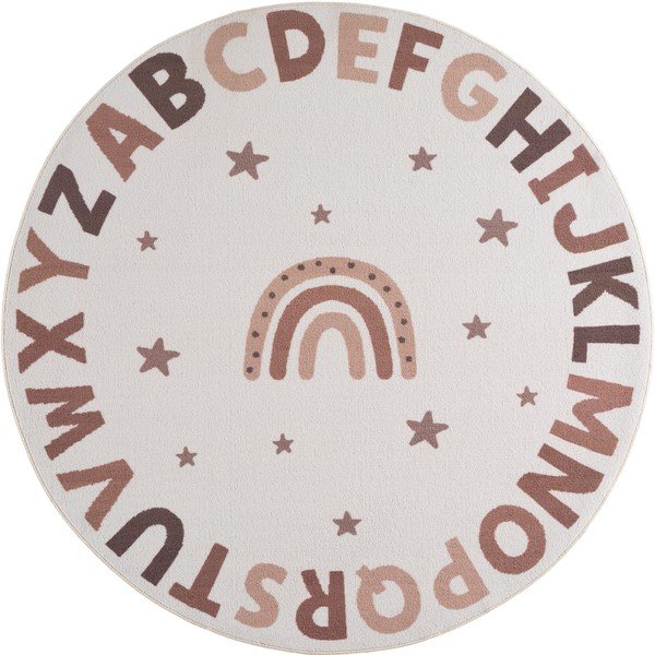 Skalbiamas kreminės spalvos vaikiškas kilimas ø120 cm Coco 1133 – Ayyildiz Carpets