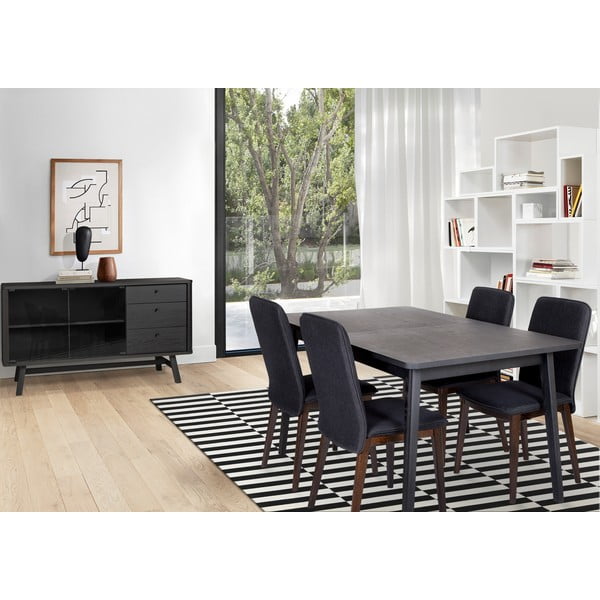 Juodas valgomojo stalas Woodman Skagen-image-1